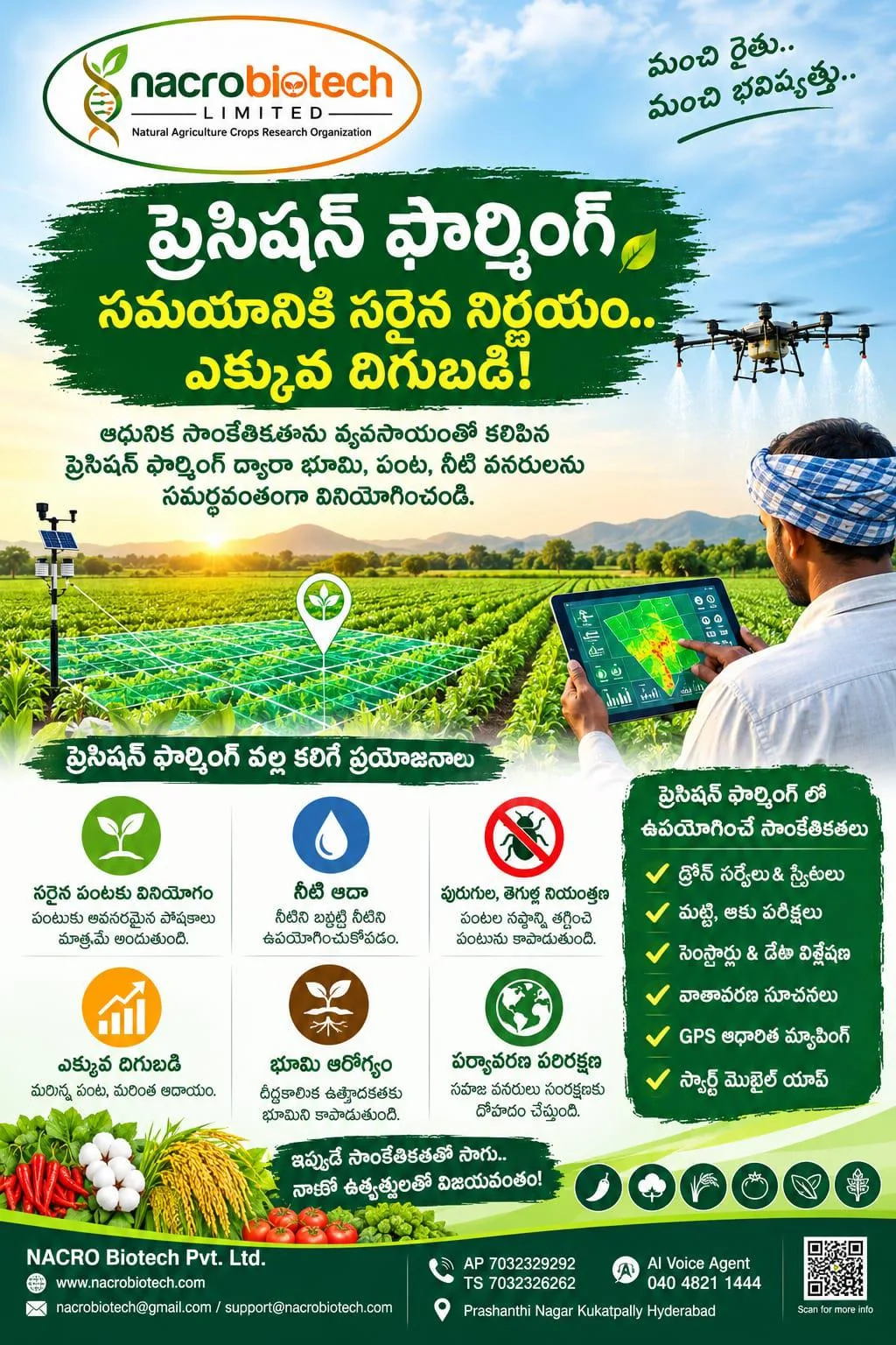 🌱Precision Farming -🌾 ప్రధాన ప్రయోజనాలు:
