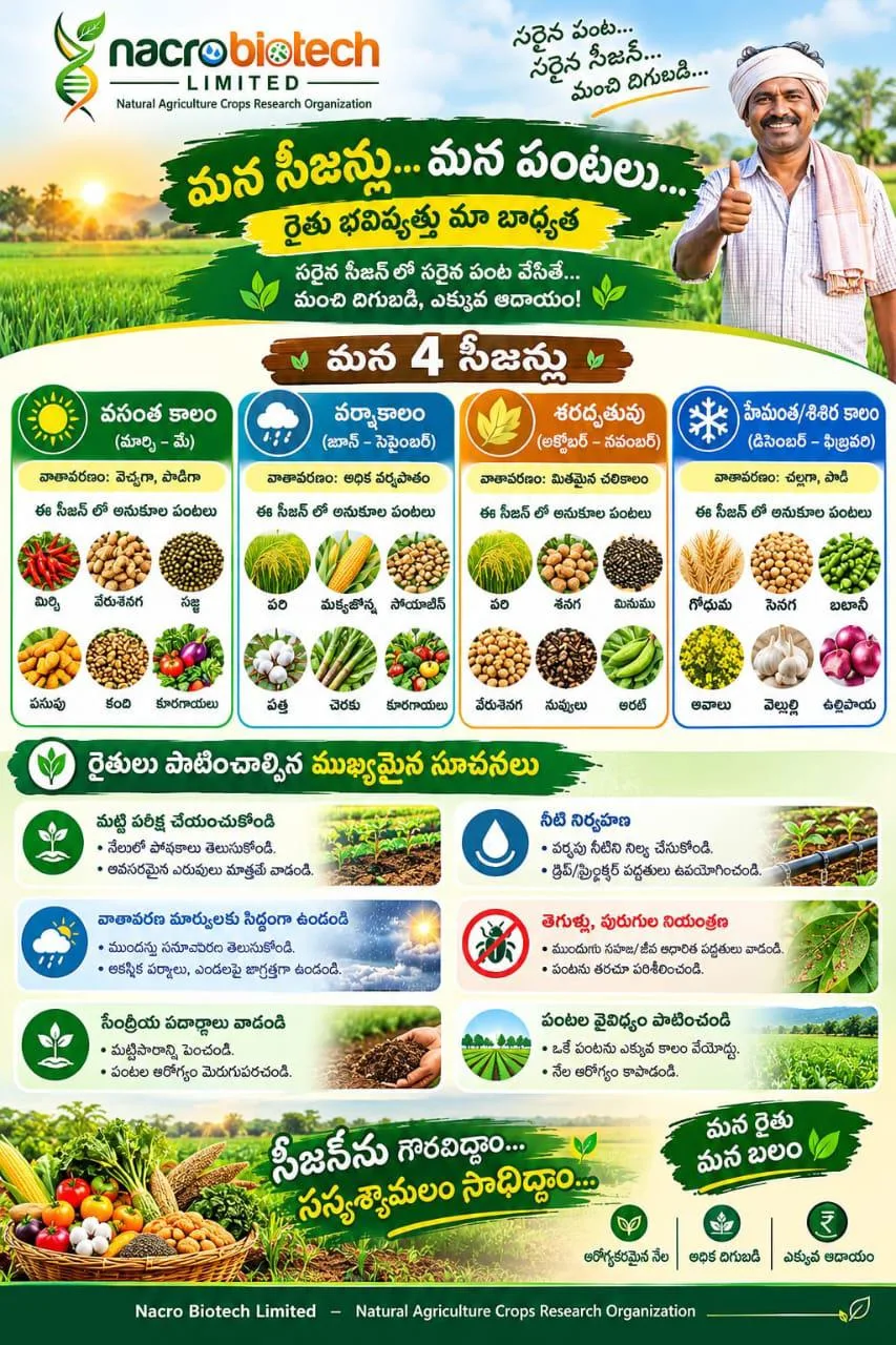🌷🌱🌿☘️మన సీజన్లు – మన పంటలు 🪷🌱🌿